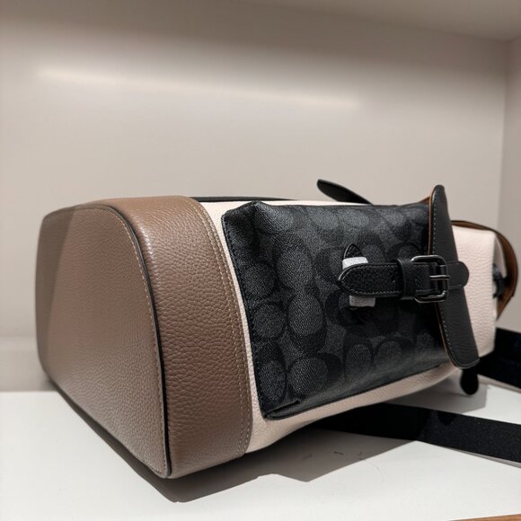 COACH Hudson Backpack In Colorblock With Signature Canvas CT835 - Picture 6 of 8